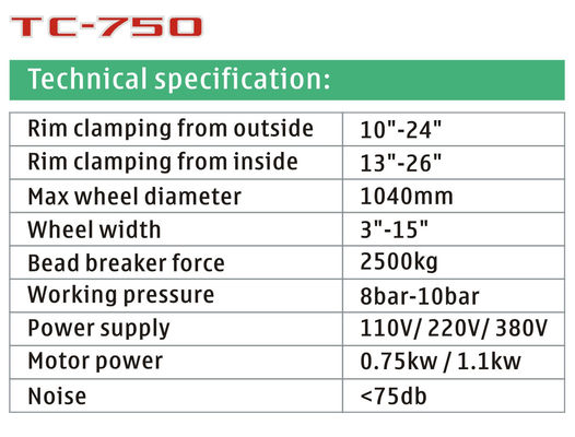 220v 380vは26インチの縁の自動車タイヤのチェンジャー/変更装置を疲れさせる